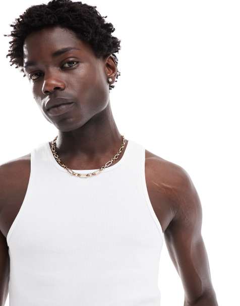 ASOS DESIGN - Débardeur moulant à col montant - Blanc - view 1