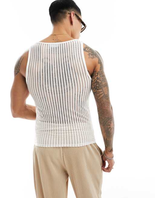 ASOS DESIGN - Débardeur moulant à encolure carrée - Blanc, 4 de 4
