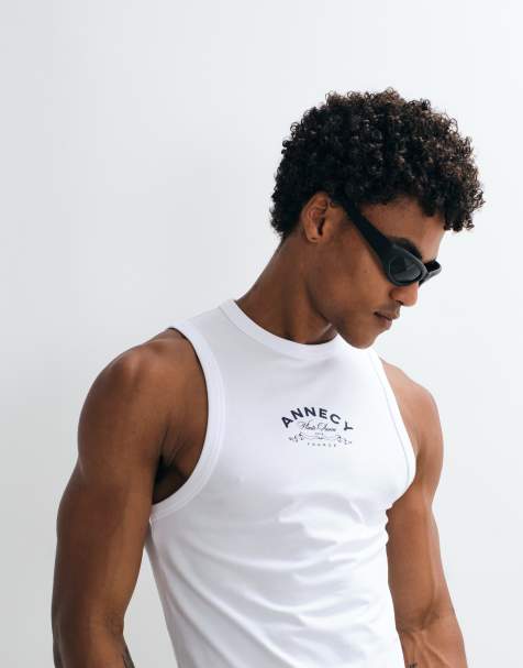 ASOS DESIGN - Débardeur moulant à imprimé texte - Blanc - view 1