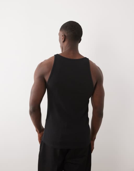 ASOS DESIGN - Débardeur moulant côtelé à encolure montante - Noir, 5 de 5