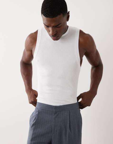 ASOS DESIGN - Débardeur moulant en tissu nervuré épais - Blanc - view 1