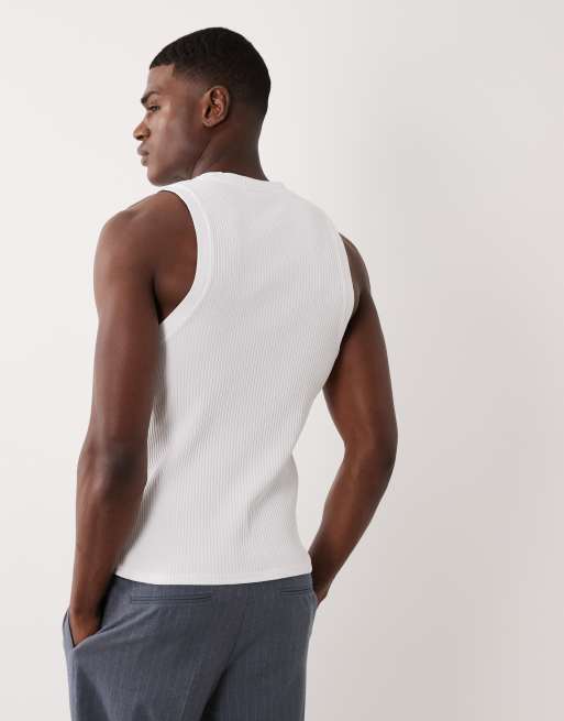 ASOS DESIGN - Débardeur moulant en tissu nervuré épais - Blanc , 3 de 5