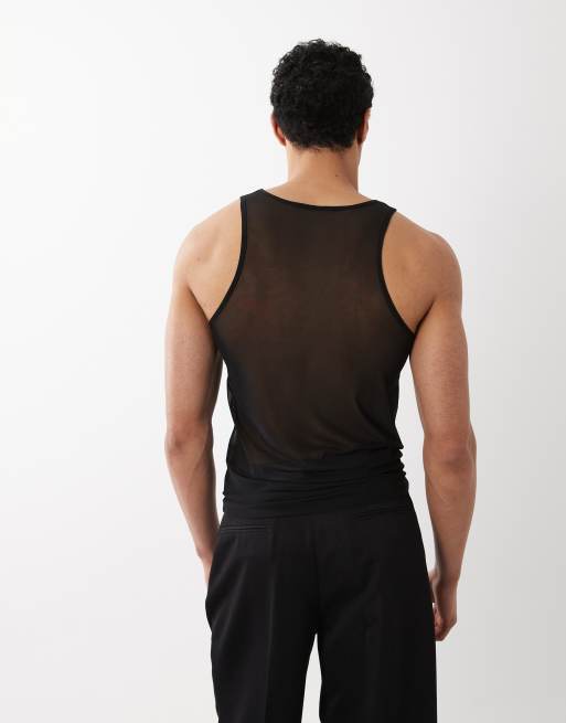 ASOS DESIGN - Débardeur moulant en tulle - Noir, 5 de 5