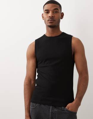 ASOS DESIGN - Débardeur moulant texturé élégant - Noir