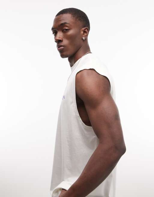 ASOS DESIGN - Débardeur oversize à imprimé graphique - Crème, 3 de 5