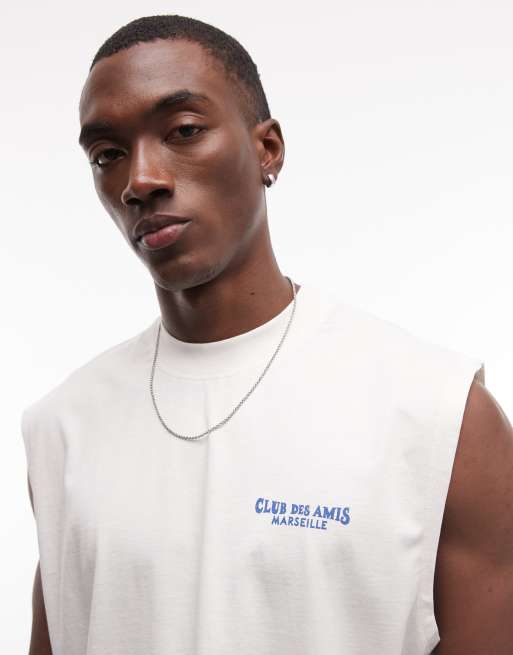 ASOS DESIGN - Débardeur oversize à imprimé graphique - Crème, 4 de 5