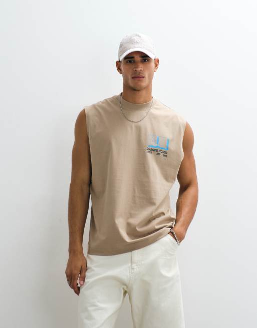 ASOS DESIGN - Débardeur oversize à imprimé graphique - Moka, 5 de 5