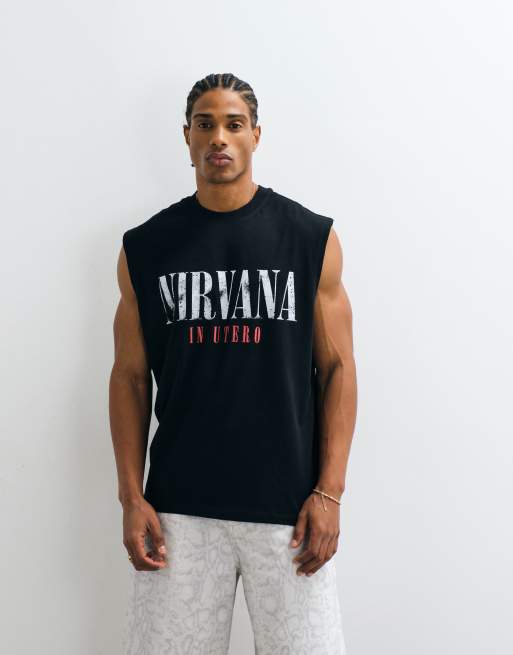 ASOS DESIGN - Débardeur oversize à imprimé Nirvana - Noir, 5 de 5