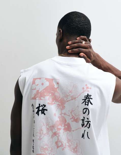 ASOS DESIGN - Débardeur oversize à motif graphique - Blanc - view 1