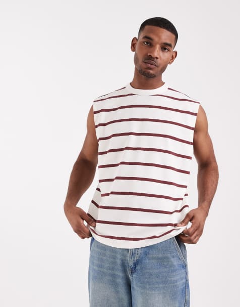 ASOS DESIGN - Débardeur oversize à rayures - Rouge - view 1