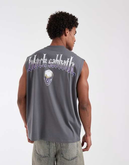 ASOS DESIGN - Débardeur oversize avec imprimé Black Sabbath - Anthracite, 4 de 4