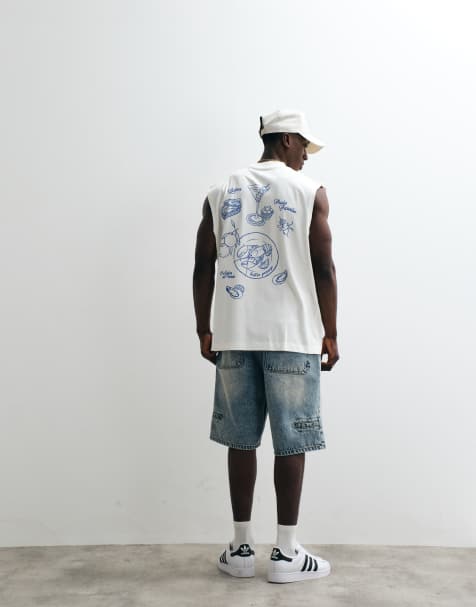 ASOS DESIGN - Débardeur oversize avec motif aliments et boissons - Blanc cassé - view 1