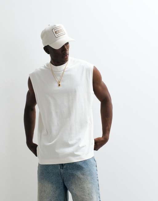 ASOS DESIGN - Débardeur oversize avec motif aliments et boissons - Blanc cassé, 3 de 5
