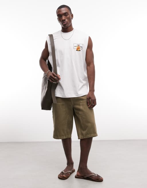 ASOS DESIGN - Débardeur oversize avec motif graphique - Blanc, 2 de 5