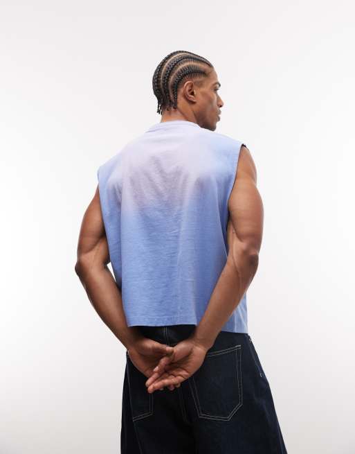 ASOS DESIGN - Débardeur oversize coupe carrée à imprimé tennis - Bleu délavé, 5 de 5