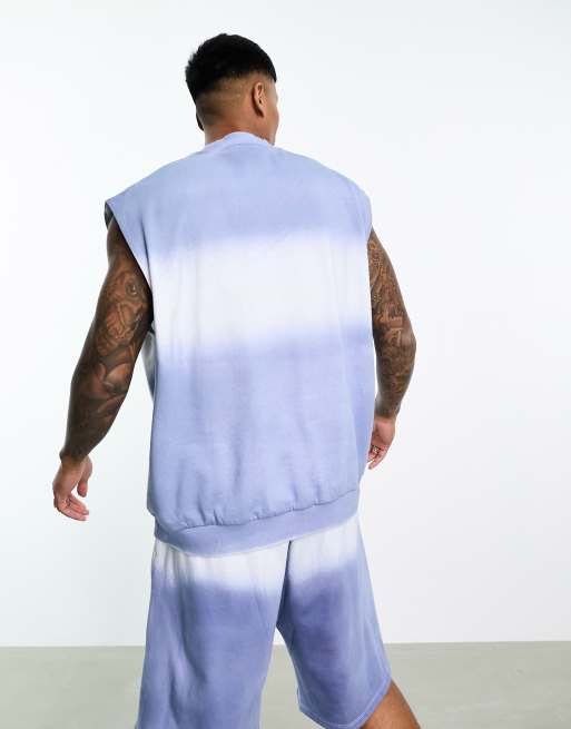 ASOS DESIGN - Débardeur oversize d'ensemble molletonné à effet dégradé - Bleu délavé, 3 de 4