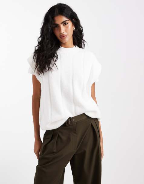 ASOS DESIGN - Débardeur oversize en laine mélangée - Écru - view 1