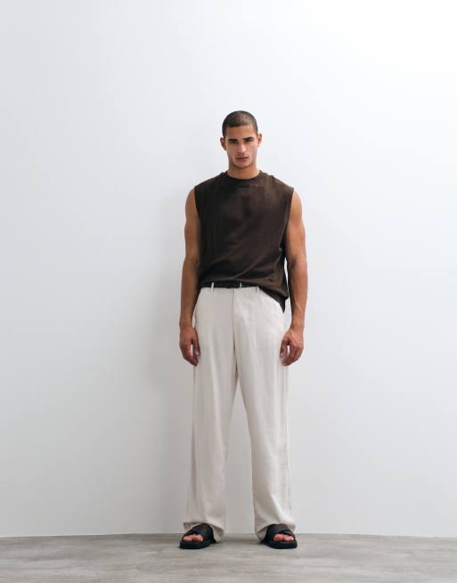 ASOS DESIGN - Débardeur oversize en lin mélangé - Marron, 2 de 5