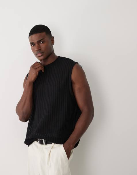 ASOS DESIGN - Débardeur oversize en tissu texturé - Noir - view 1