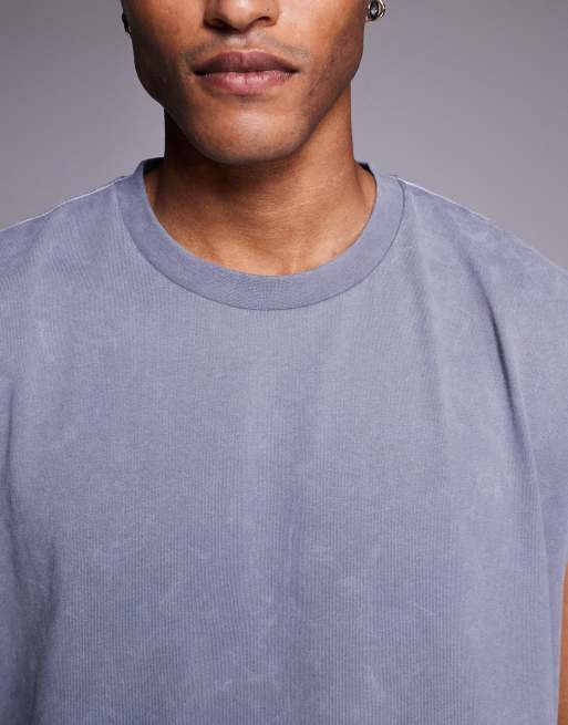 ASOS DESIGN - Débardeur oversize épais avec imprimé vertical au dos - Gris délavé , 5 de 5