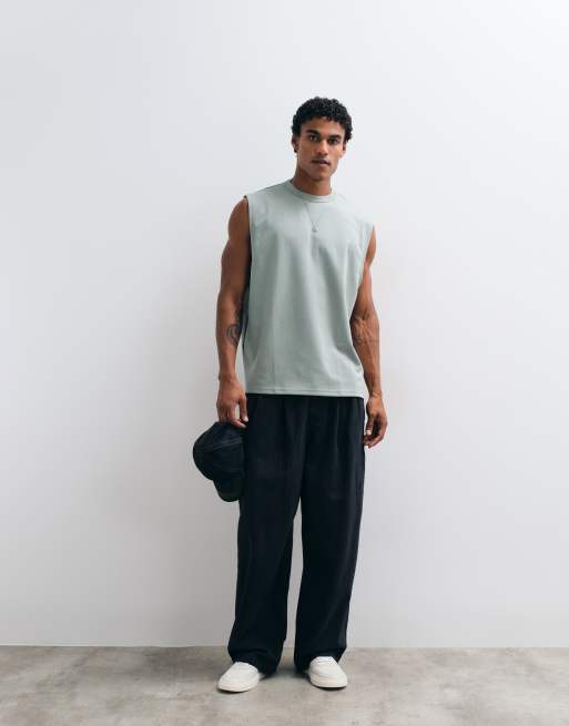 ASOS DESIGN - Débardeur oversize épais en coton mélangé - Gris , 3 de 5
