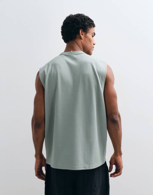 ASOS DESIGN - Débardeur oversize épais en coton mélangé - Gris , 5 de 5