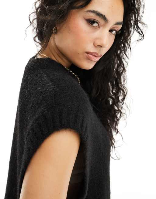 ASOS DESIGN - Débardeur ras de cou oversize en maille - Noir, 2 de 4