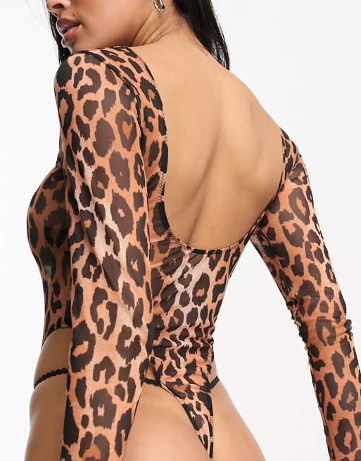 New PLUS SIZE Womens SOFT ANIMAL LEOPARD PRINT BODYSUIT TANK SHIRT