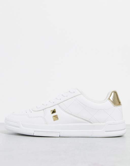 hver region Fradrage ASOS DESIGN - Debut - Hvide skater-sneakers med nitter | ASOS