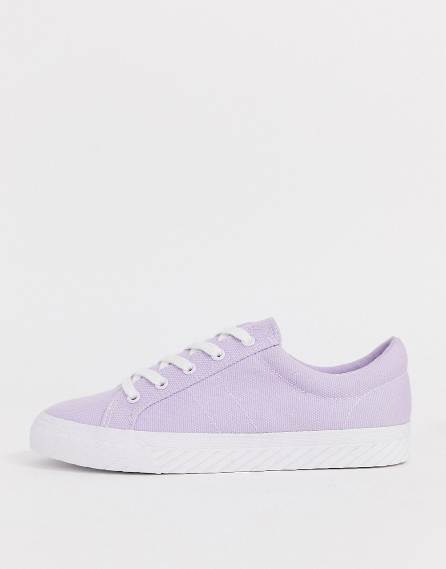 ASOS DESIGN Decency lace up trainers in lilac-Purple