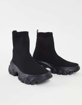 black sock boot trainers