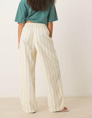 Asos Design Deck Chair Stripe Pull-on Pants In Yellow
