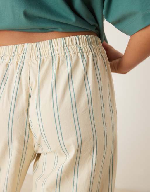 ASOS DESIGN deck chair stripe pull-on pants in yellow