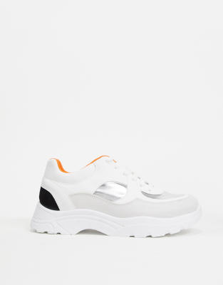 asos silver trainers