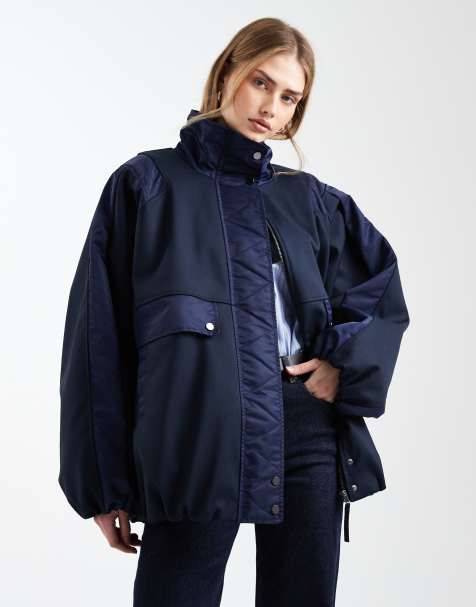 ASOS DESIGN – DECON 2.0 – Bomberjacke in Marineblau mit gespleißtem Design - view 1