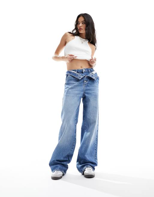 Blue Double Waist Jeans