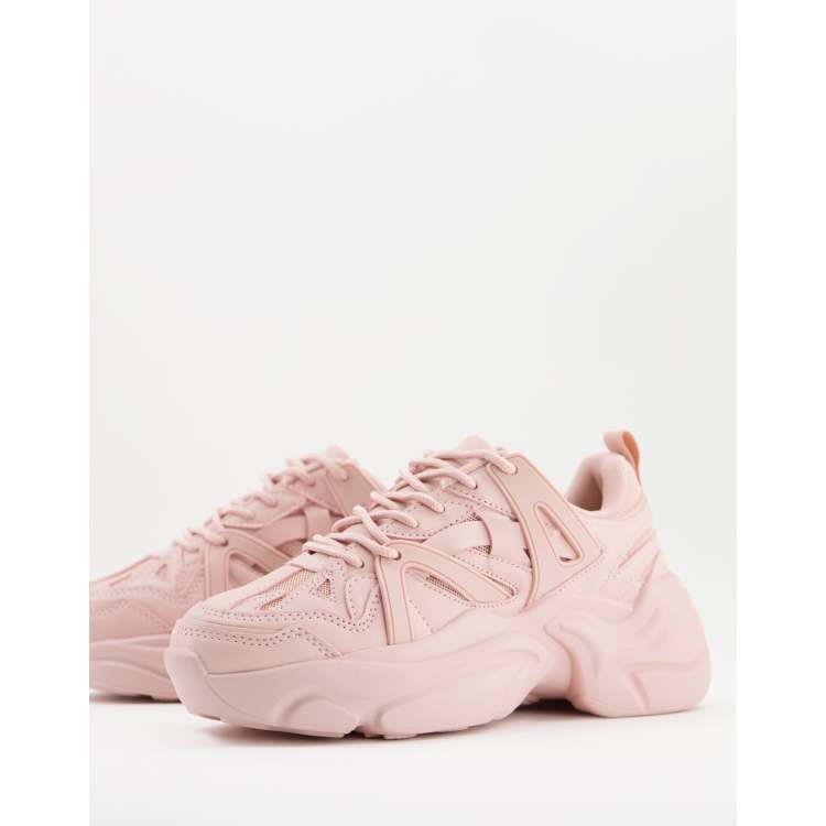 Chunky Pink Women's Sneakers, Chunky Sneakers Woman Pink