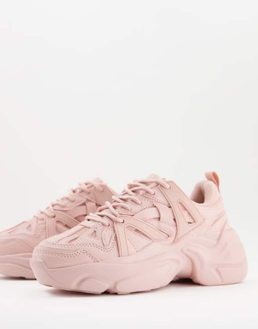 Chunky store pink sneakers