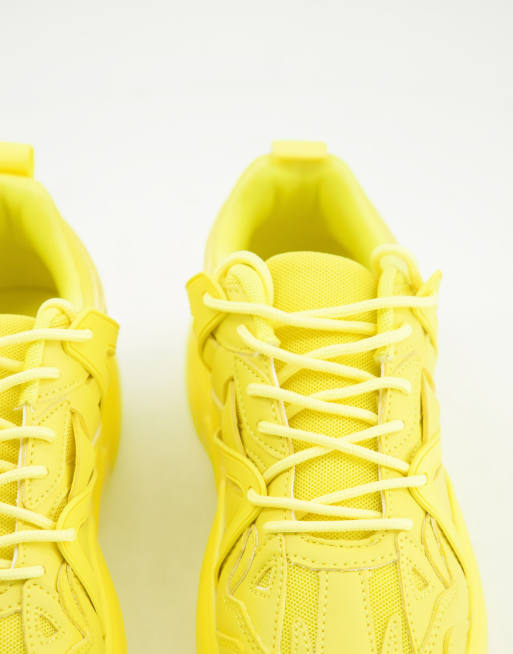 ASOS DESIGN Deejay chunky sole sneakers in yellow