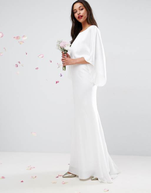 ASOS DESIGN deep plunge back maxi wedding dress ASOS