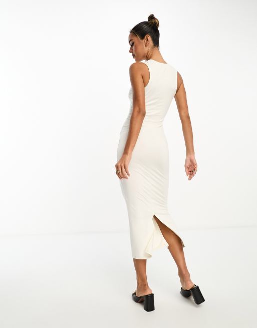 plunge tie midi dress Sage Warehouse Petite Jacquard Plunge Tie Pocket Midi Dress