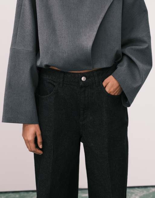 ASOS DESIGN deep turn up jean in black, 2 of 5
