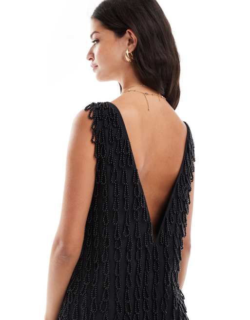 Asos black shift dress clearance