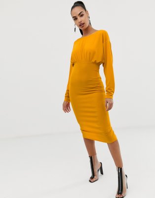 asos deep v dress
