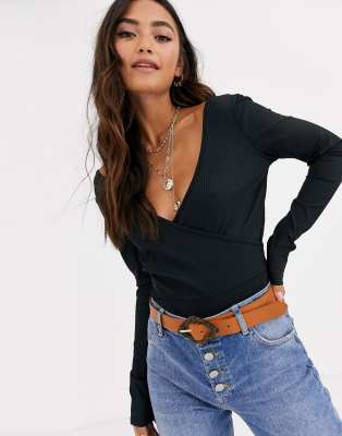 black wrap bodysuit