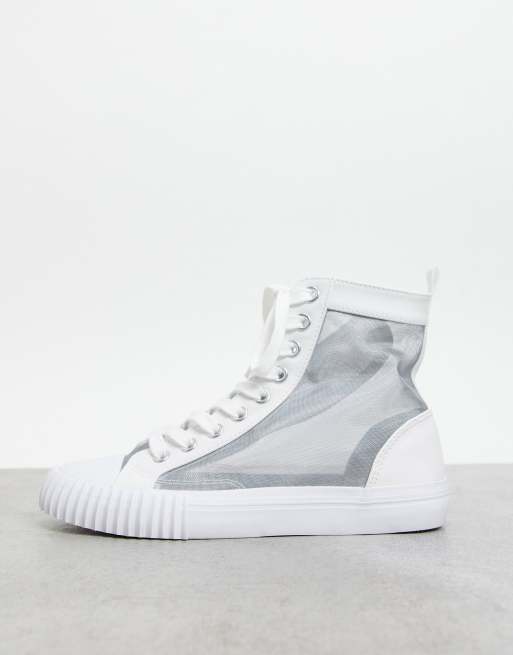 ASOS DESIGN - Deeper - Sneakers alte in rete bianche