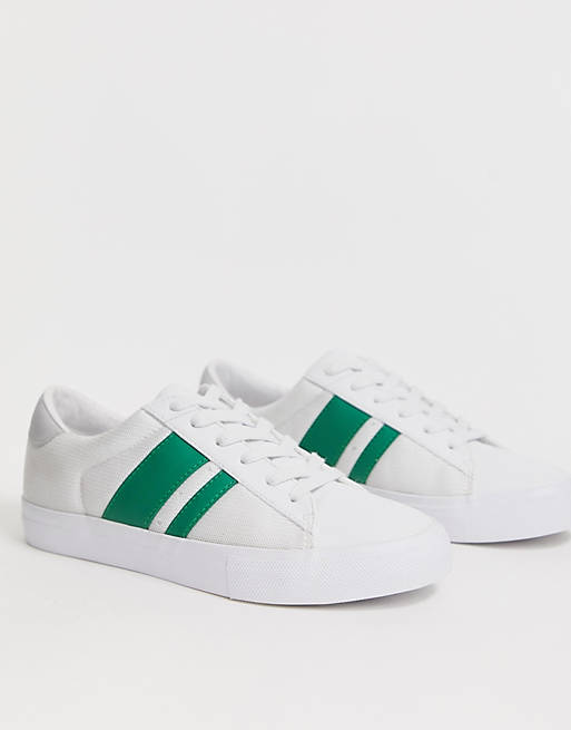 ASOS DESIGN Defeat sneakers in white and green
