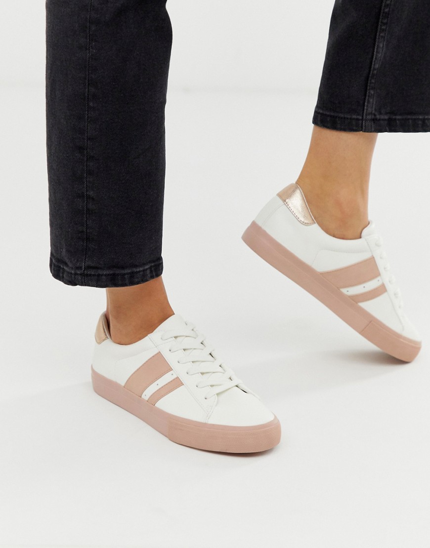 ASOS DESIGN Defeat trainers in white and pink