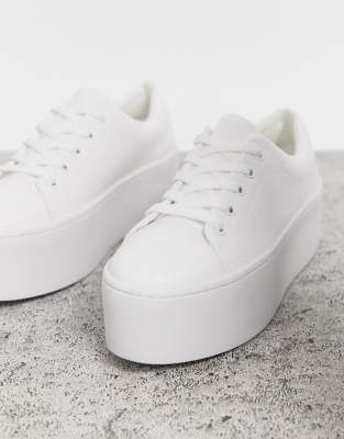 asos white platform trainers