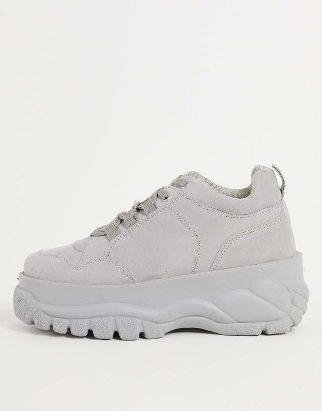 ASOS DESIGN Defy chunky flatform sneakers in stone